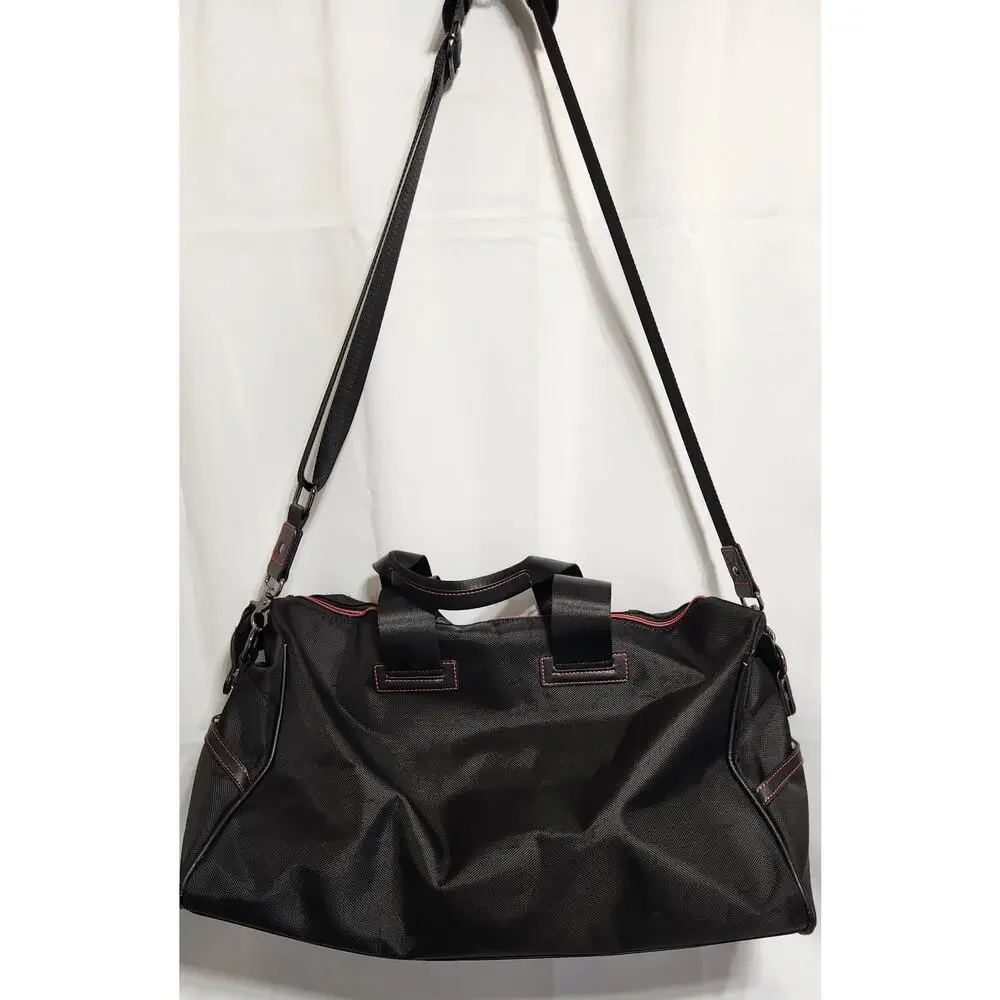 Robert‎ Graham Leclerc II Weekender Bag Shoulder Strap Black Red Trim
